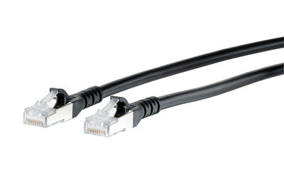 Patchkabel Cat.6A AWG 26 0,5 m schwarz