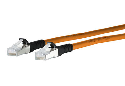 Patchkabel Cat.6A AWG 26 0,5 m orange-schwarz