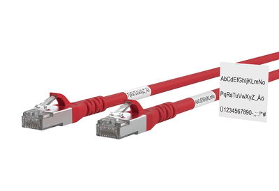 Patchkabel Cat.6A AWG 26 1,0 m rot mit Wickeletikett