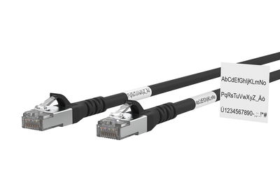Patchkabel Cat.6A AWG 26 2,0 m schwarz mit Wickeletikett