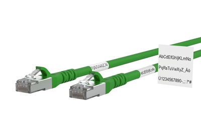 Patchkabel Cat.6A AWG 26 5,0 m grün mit Wickeletikett
