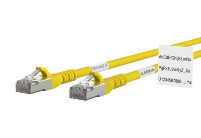Patchkabel Cat.6A AWG 26 5,0 m gelb mit Wickeletikett