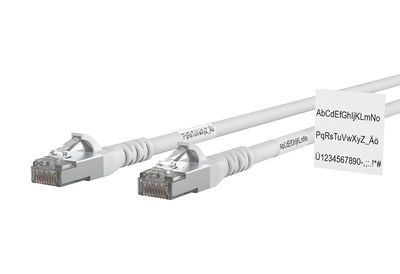Patchkabel Cat.6A AWG 26 5,0 m weiß mit Wickeletikett
