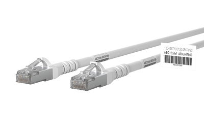 Patchkabel Cat.6A AWG 26 10,0 m weiß mit Wickeletikett