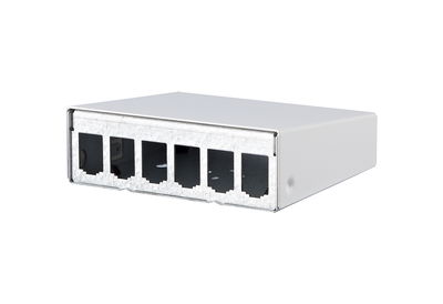 Modul AP-Gehäuse 6 Port reinweiß, unbestückt