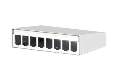Modul AP-Gehäuse 8 Port reinweiß, unbestückt
