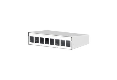 Keystone AP-Gehäuse 8 Port reinweiß, unbestückt