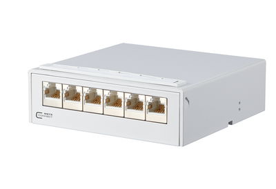 E-DAT C6 6x8 AP-Verteiler Cat.6, lichtgrau