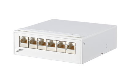 E-DAT C6 6x8 AP-Verteiler Cat.6, reinweiß