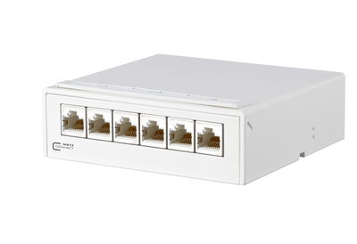 E-DAT C6A 6 Port Aufputzgehäuse reinweiß