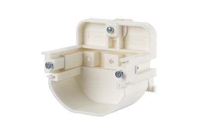 Montagehalter für Anschlussdosen Tragschienenbefestigung - Einbau waagrecht 50 mm, mit Trennschale