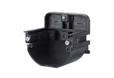 Montagehalter für Anschlussdosen Tragschienenbefestigung - Einbau waagrecht 52 mm, mit Trennschale