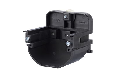 Montagehalter für Anschlussdosen T-Nut-Befestigung - Einbau waagrecht 55 mm, mit Trennschale