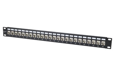 E-DAT modul K 24 Port 180° 1HE, schwarz