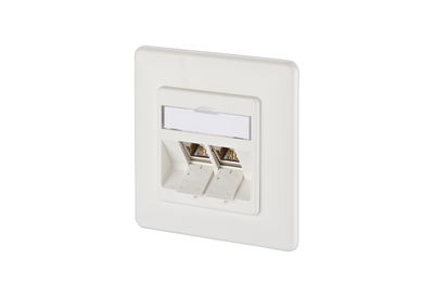 E-DAT modul 2 Port UP Cat.6A, reinweiß