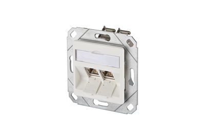 E-DAT modul 2 Port UPk Cat.6A, reinweiß