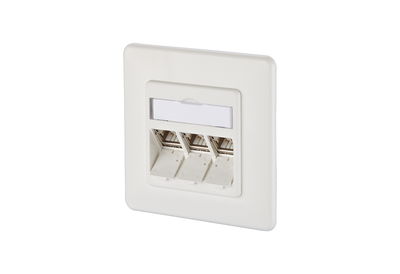 E-DAT modul 3 Port UP Cat.6A, reinweiß