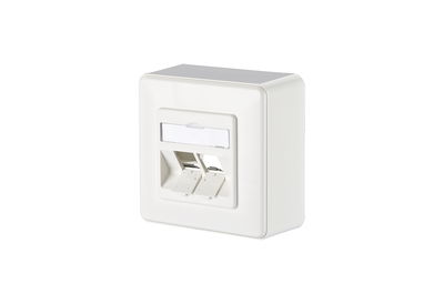 Modul Anschlussdose AP 2 Port unbestück reinweiß