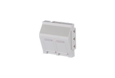 Keystone Anschlussdose 45x45 mm 2 Port unbestückt, verkehrsweiß RAL 9016