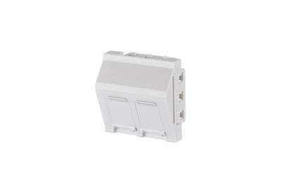 Keystone Anschlussdose 45x45 mm 2 Port unbestückt, reinweiß RAL 9010