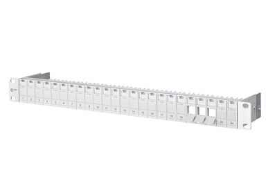 Modul 19 Zoll Modulträger 1HE 24 Port lichtgrau unbestückt, geschirmt