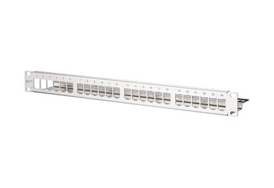 Modul 19 Zoll Modulträger 1HE 24 Port Edelstahl unbestückt