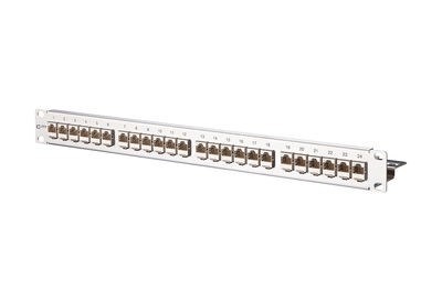 E-DAT modul 24x8(8) 1HE Patchfeld Cat.6A, Edelstahl