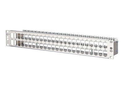 Modul 19 Zoll Modulträger 1,5HE 48 Port Edelstahl unbestückt