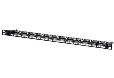 Keystone 19 Zoll Modulträger 0,5HE 24 Port schwarz unbestückt