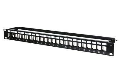 Keystone 19 Zoll Modulträger 1HE 24 Port schwarz unbestückt, geschirmt
