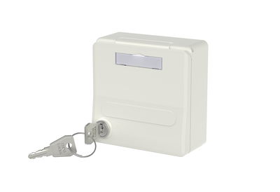 Modul-Unterputz-Gehäuse mit Klappdeckel und Schloss, reinweiß, 2 Port unbestückt für Keystone