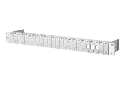 Keystone 19 Zoll Modulträger 1HE 24 Port lichtgrau unbestückt, ungeschirmt