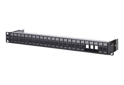Keystone 19 Zoll Modulträger 1HE 24 Port schwarz unbestückt, ungeschirmt