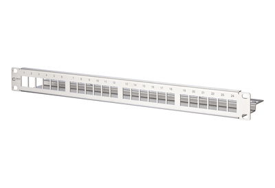 Keystone 19 Zoll Modulträger 1HE 24 Port Edelstahl unbestückt