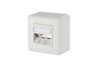 Modul Anschlussdose AP 3 Port unbestückt reinweiß 43 mm