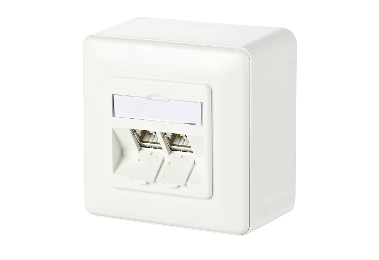 C6Amodul 2 Port 180°M AP reinweiß