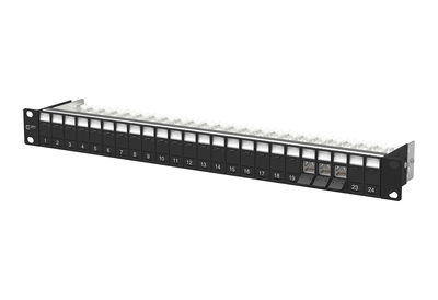 C6Amodul K 24 Port 180° 1HE, schwarz