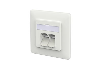 E-DAT C6A LSA++ 2 Port UP verkehrsweiß