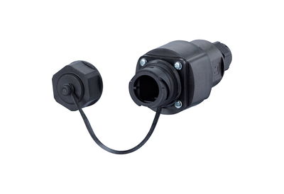 E-DAT Industry IP67 V1 Kabelkupplung + RJ45 Feldbuchseneinsatz Cat.6 Class EA, T568A