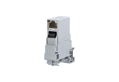 E-DAT Industry Tragschiene TS35 + RJ45 Kupplungseinsatz Cat.6 Class EA