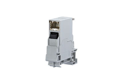E-DAT Industry Tragschiene TS35 + RJ45 Feldbuchseneinsatz Cat.6 Class EA, T568B