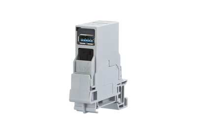 E-DAT Industry Tragschiene TS35 + E-DAT Industry USB A 3.0 Kupplungseinsatz
