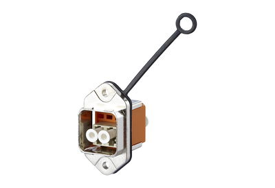 OpDAT Industry IP67 V14 bulkhead Normbefestigung + LC-D MM adapter insert