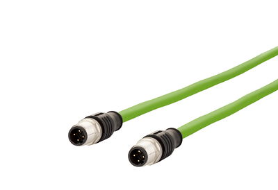 M12 Industrial Ethernet Leitung, D-kodiert, 1,5 m, M12 Stecker gerade - M12 Stecker gerade, Schleppkette, PUR