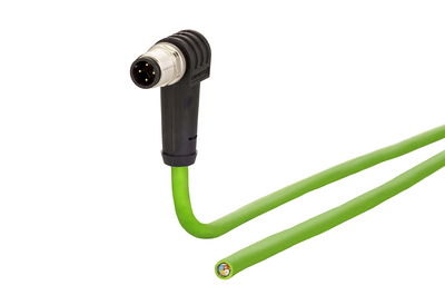 M12 Industrial Ethernet Leitung, D-kodiert, 9,0 m, M12 Stecker gewinkelt - freies Leitungsende, PUR