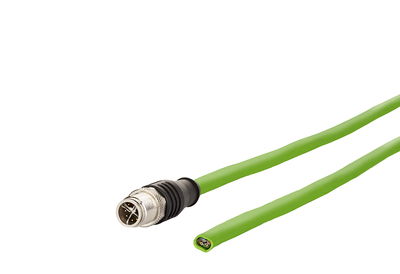 M12 Industrial Ethernet Leitung, X-kodiert, 20,0 m, M12 Stecker gerade - freies Leitungsende, PUR