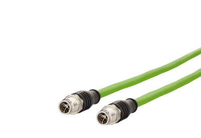 M12 Industrial Ethernet Leitung, X-kodiert, 19,0 m, M12 Stecker gerade - M12 Stecker gerade, PUR