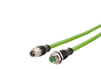 M12 Industrial Ethernet Leitung, X-kodiert, 0,5 m, M12 Stecker gerade - M12 Buchse gerade, PUR