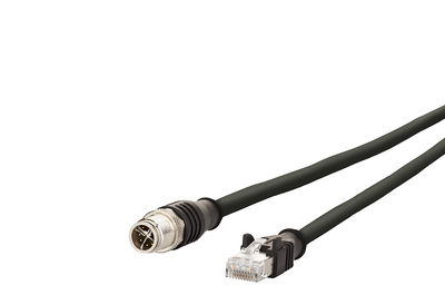 M12 Industrial Ethernet Leitung, X-kodiert, 2,0 m, M12 Stecker gerade - RJ45 Stecker gerade, PUR