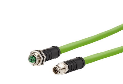 M12 Industrial Ethernet Leitung, X-kodiert, 2,0 m, M12 Buchse gerade - M12 Stecker gerade, Schleppkette, PUR